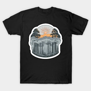 Mystic Forest: Sunrise Among the Trees T-Shirt